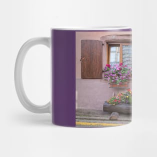 Two Windows and Colorful Flowers Mug